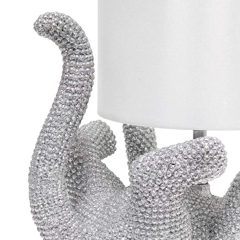 Image 4 Kitty 12 1/2" High Silver Diamond Kitty Cat Accent Table Lamp more views