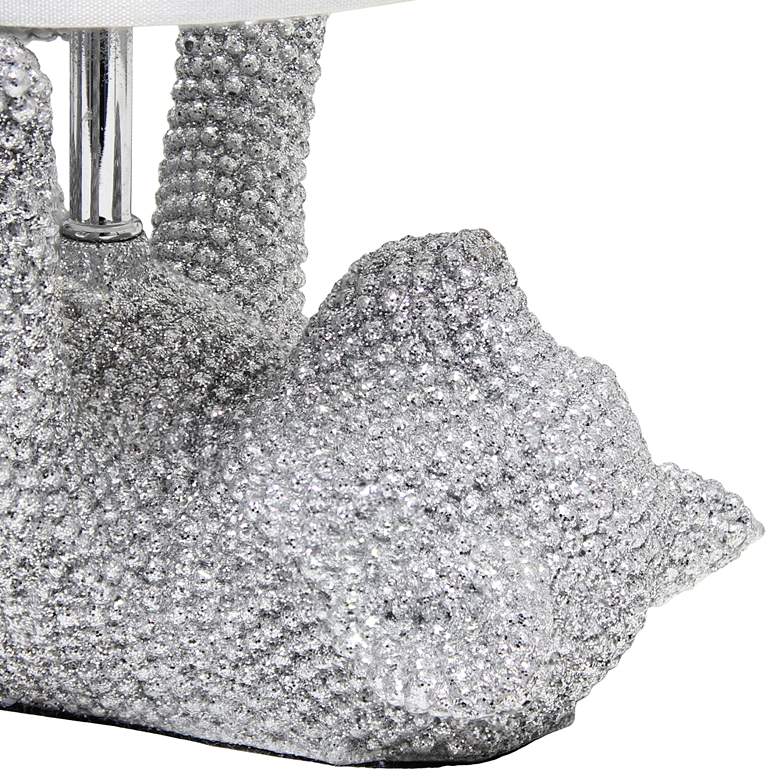 Image 5 Kitty 12 1/2" High Silver Diamond Kitty Cat Accent Table Lamp more views