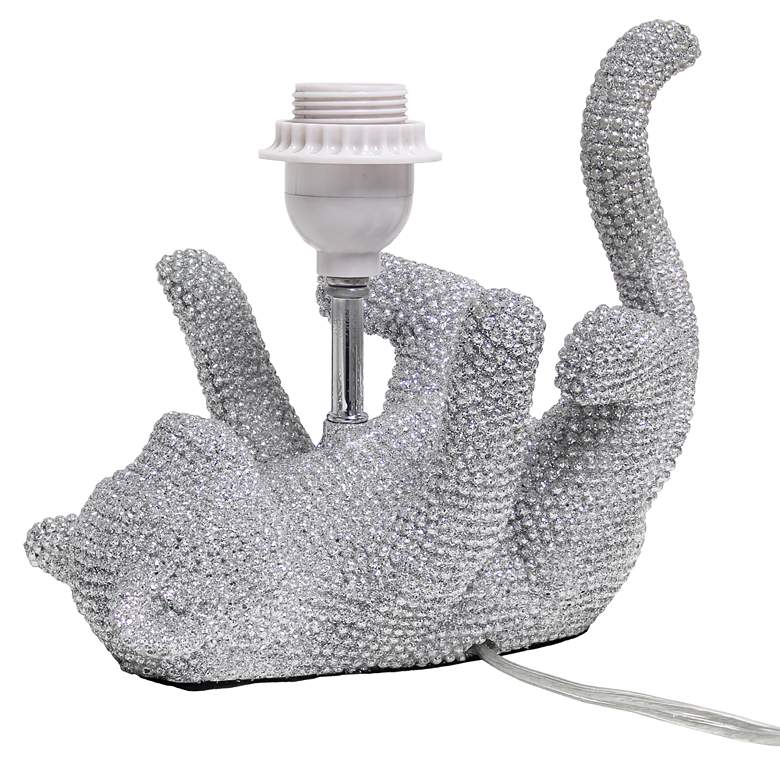 Image 6 Kitty 12 1/2" High Silver Diamond Kitty Cat Accent Table Lamp more views