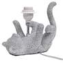 Kitty 12 1/2" High Silver Diamond Kitty Cat Accent Table Lamp