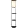 Kiva 62 1/2" Black Finish 3-Shelf USB Ports Etagere Floor Lamp