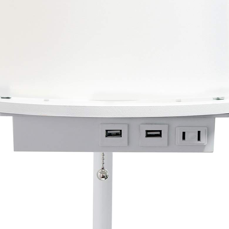 Image 4 Kiva 62 1/2" White 3-Shelf Etagere Floor Lamp with USB Ports Outlet more views