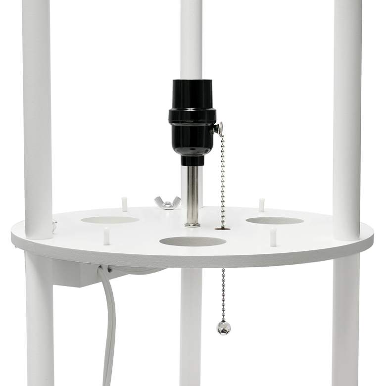 Image 5 Kiva 62 1/2" White 3-Shelf Etagere Floor Lamp with USB Ports Outlet more views