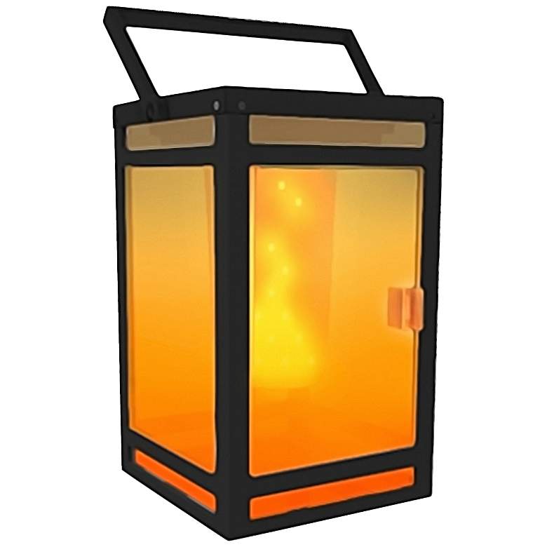 Image 2 Kiva 7 3/4 inch High Amber Portable LED Solar Powered Outdoor Lantern