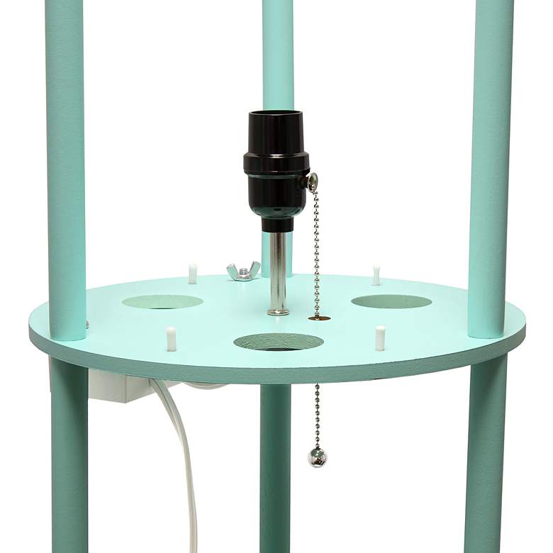 Image 5 Kiva Aqua 62 1/2" 3-Shelf Etagere Floor Lamp with USB Ports and Outlet more views