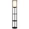 Kiva Black 3-Shelf Etagere Floor Lamp with USB Ports Outlet