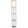 Kiva Gray 3-Shelf Etagere Floor Lamp w/ USB Ports and Outlet