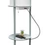 Kiva Gray 62 1/2" 3-Shelf Etagere Floor Lamp with USB Ports and Outlet