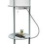 Thumbnail3 of Kiva Gray 62 1/2" 3-Shelf Etagere Floor Lamp with USB Ports and Outlet more views