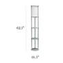 Kiva Gray 62 1/2" 3-Shelf Etagere Floor Lamp with USB Ports and Outlet