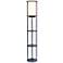 Kiva Navy 62 1/2" 3-Shelf Etagere Floor Lamp with USB Ports and Outlet