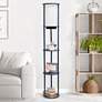 Kiva Navy 62 1/2" 3-Shelf Etagere Floor Lamp with USB Ports and Outlet