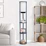 1_Kiva Navy 62 1/2" 3-Shelf Etagere Floor Lamp with USB Ports and Outlet