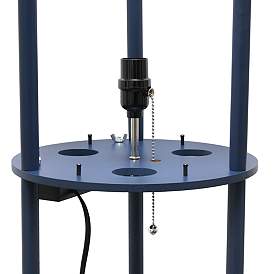 Image5 of Kiva Navy 62 1/2" 3-Shelf Etagere Floor Lamp with USB Ports and Outlet more views