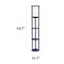 Kiva Navy 62 1/2" 3-Shelf Etagere Floor Lamp with USB Ports and Outlet