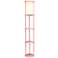 Kiva Pink 3-Shelf Etagere Floor Lamp w/ USB Ports and Outlet