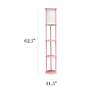 Kiva Pink 3-Shelf Etagere Floor Lamp w/ USB Ports and Outlet