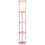 Kiva Pink 62 1/2" 3-Shelf Etagere Floor Lamp with USB Ports and Outlet