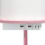 Kiva Pink 62 1/2" 3-Shelf Etagere Floor Lamp with USB Ports and Outlet