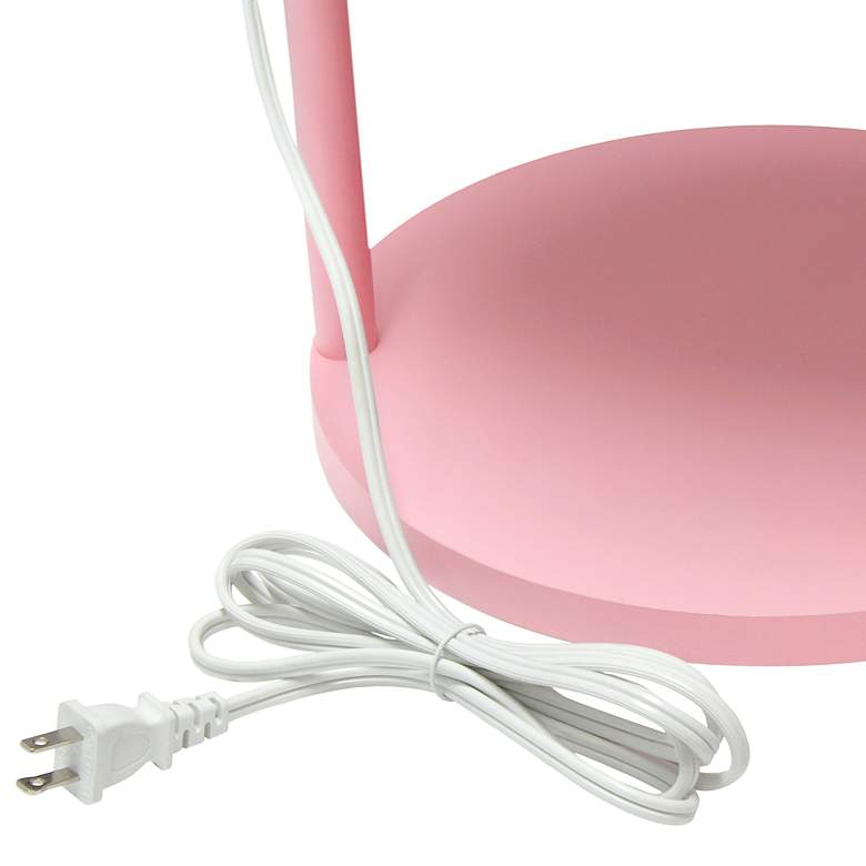 Image 6 Kiva Pink 62 1/2 inch 3-Shelf Etagere Floor Lamp with USB Ports and Outlet more views
