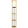 Kiva Tan 62 1/2" 3-Shelf Etagere Floor Lamp with USB Ports and Outlet