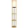 Kiva Tan 62 1/2" 3-Shelf Etagere Floor Lamp with USB Ports and Outlet
