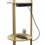 Kiva Tan 62 1/2" 3-Shelf Etagere Floor Lamp with USB Ports and Outlet