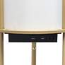 4_Kiva Tan 62 1/2" 3-Shelf Etagere Floor Lamp with USB Ports and Outlet more views