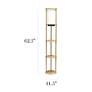 Kiva Tan 62 1/2" 3-Shelf Etagere Floor Lamp with USB Ports and Outlet