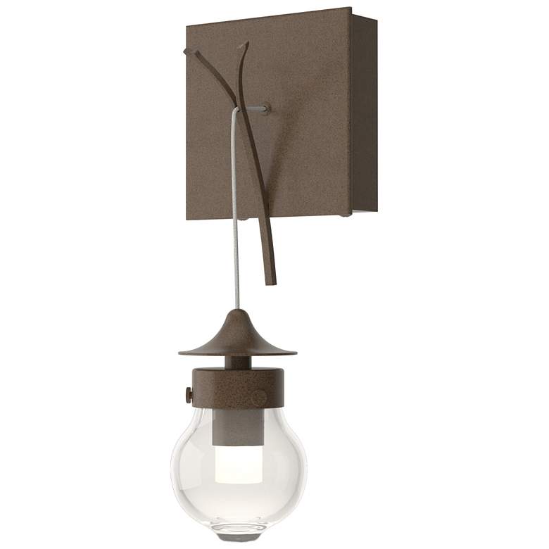 Image 1 Kiwi 12.1" High Bronze Sconce With Clear Glass Shade