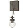 Kiwi 12.1" High Dark Smoke Sconce With Clear Glass Shade