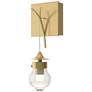 Kiwi 12.1" High Modern Brass Sconce With Clear Glass Shade