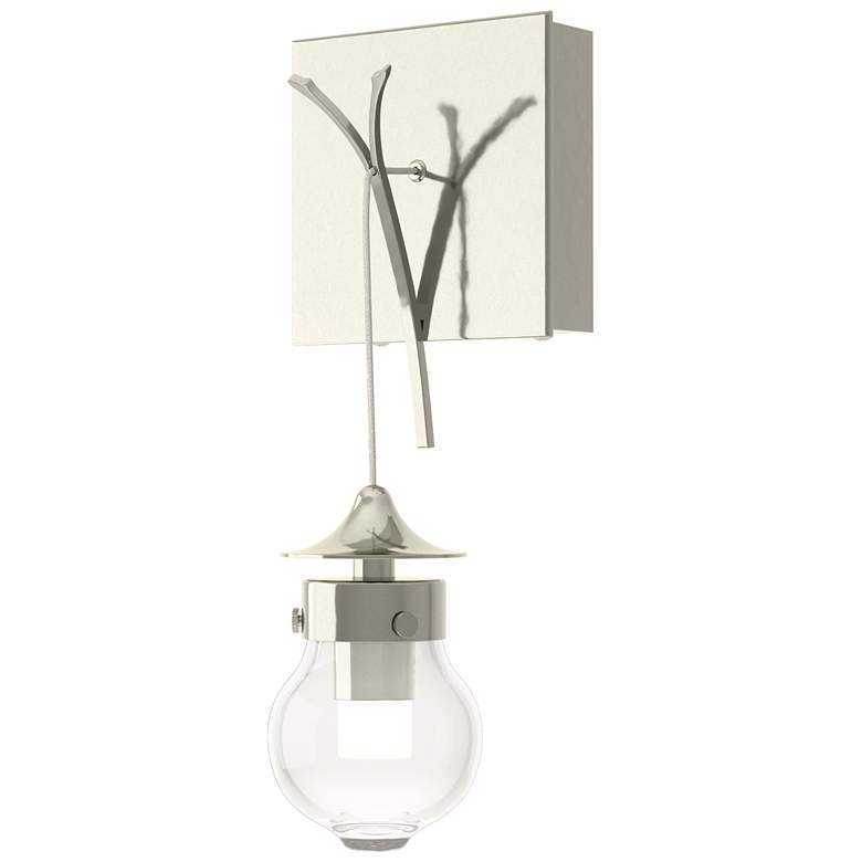Image 1 Kiwi 12.1" High Sterling Sconce With Clear Glass Shade