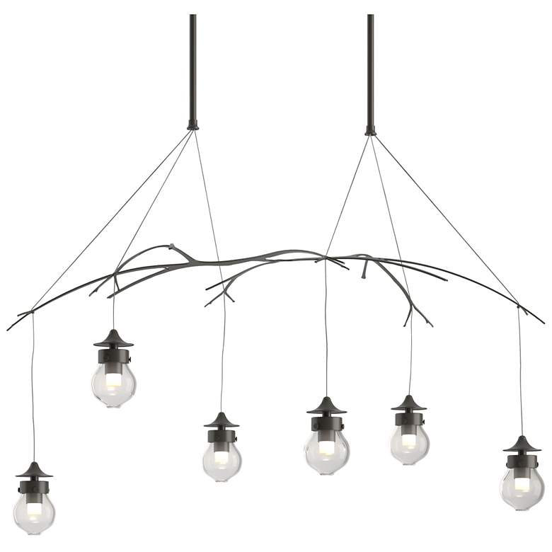 Image 1 Kiwi 36.8" Wide Dark Smoke Standard Pendant With Clear Glass Shade