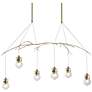 Kiwi 36.8" Wide Modern Brass Long Pendant With Clear Glass Shade