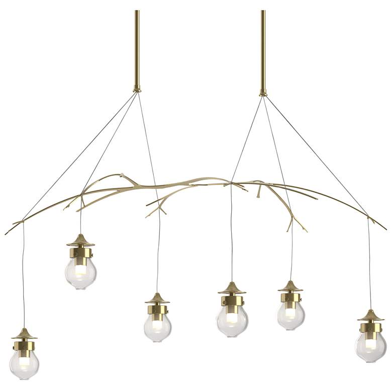Image 1 Kiwi 36.8" Wide Modern Brass Short Height Pendant With Clear Glass Sha