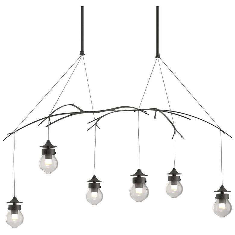 Image 1 Kiwi 36.8" Wide Natural Iron Short Height Pendant With Clear Glass Sha