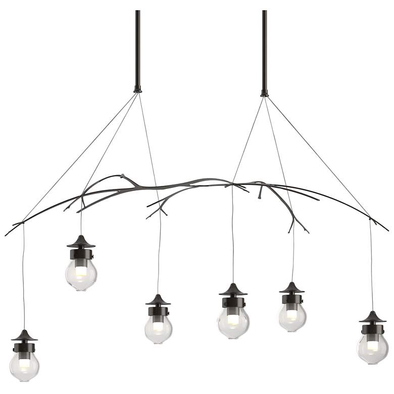 Image 1 Kiwi 36.8"W Oil Rubbed Bronze Long Pendant With Clear Glass Shade