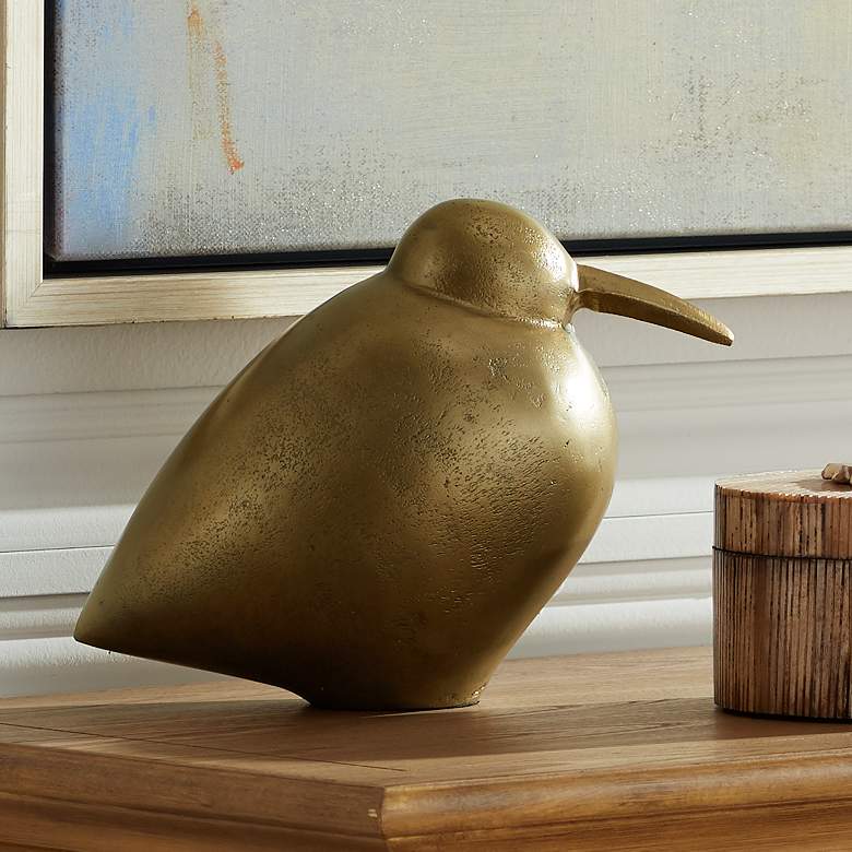 Image 1 Kiwi Bird 11 1/2 inch Wide Brass Decorative Figurine