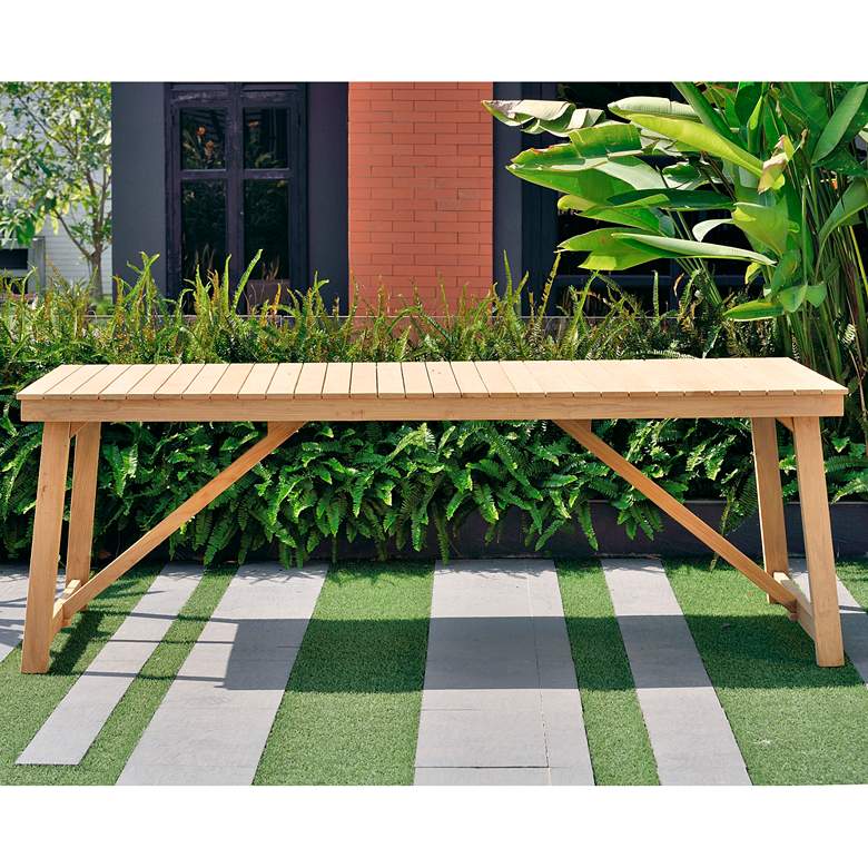 Image 1 Klaire 79" Wide Rectangular Teak Wood Patio Dining Table