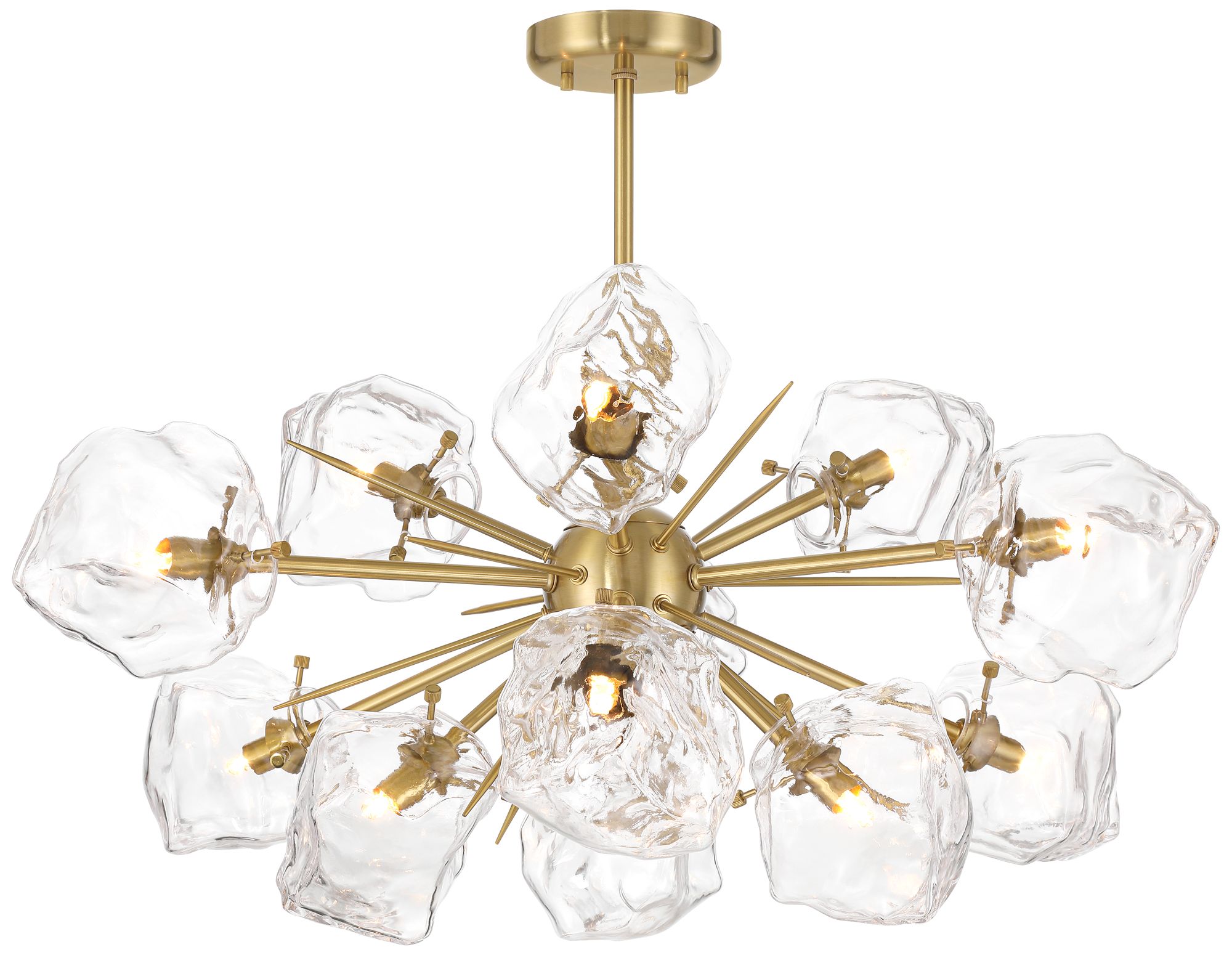 Image 2 Klara 30" Soft Gold 12-Light LED Modern Sputnik Semi-Flush