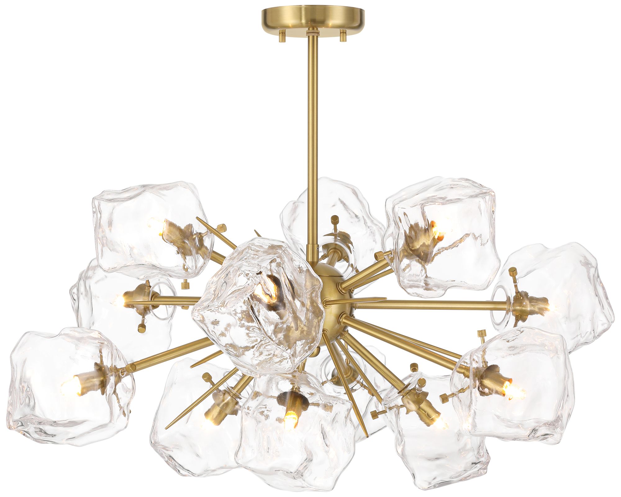 Watch A Video About the Klara 30 Wide Soft Gold 12 Light LED Sputnik Pendant