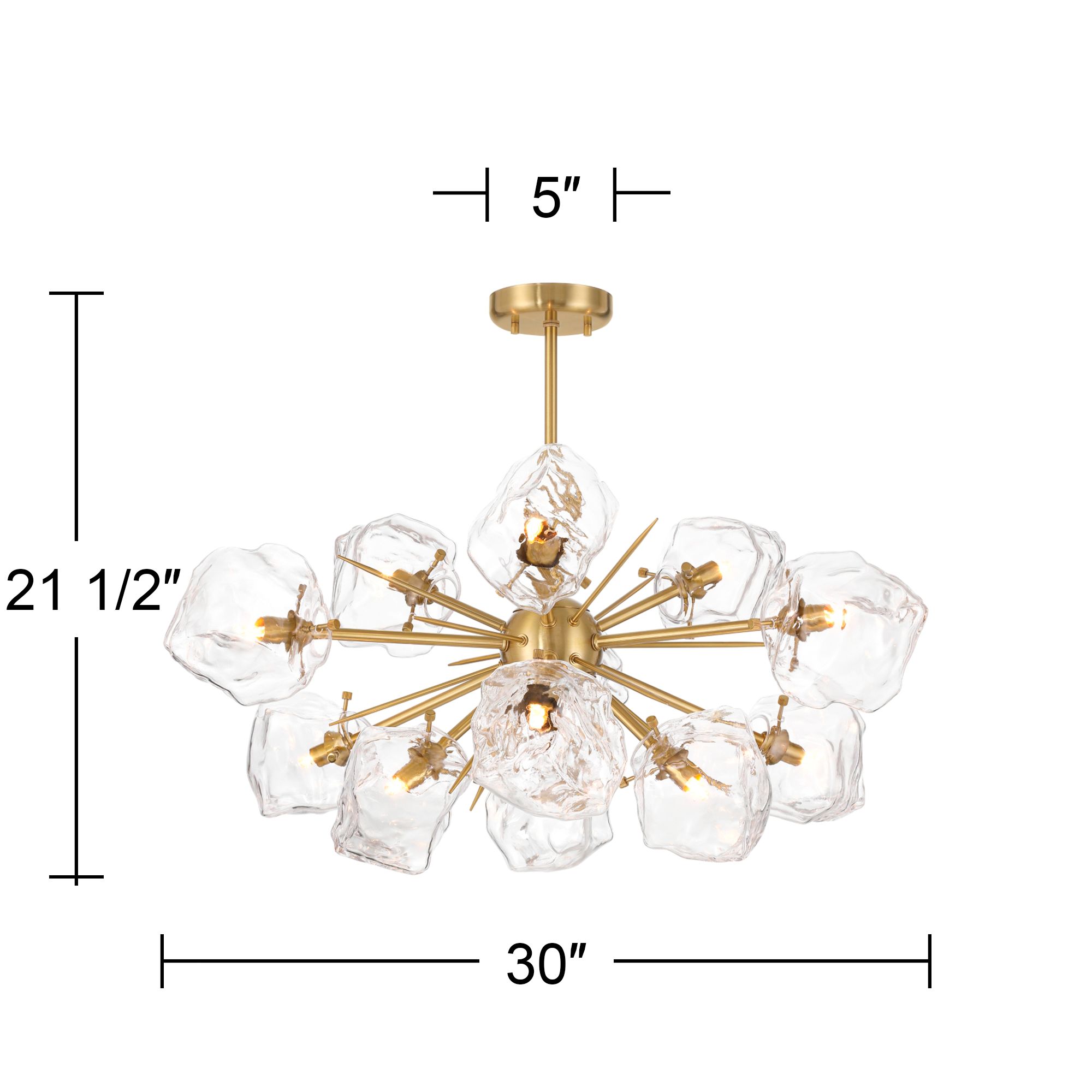 Watch A Video About the Klara 30 Wide Soft Gold 12 Light LED Sputnik Pendant