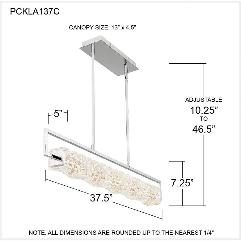 Image 7 Klass Integrated LED Polished Chrome Island Light more views