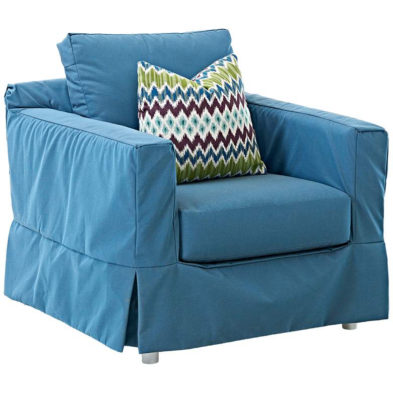 Image 1 Klaussner Aspen Blue Fabric Outdoor Accent Chair