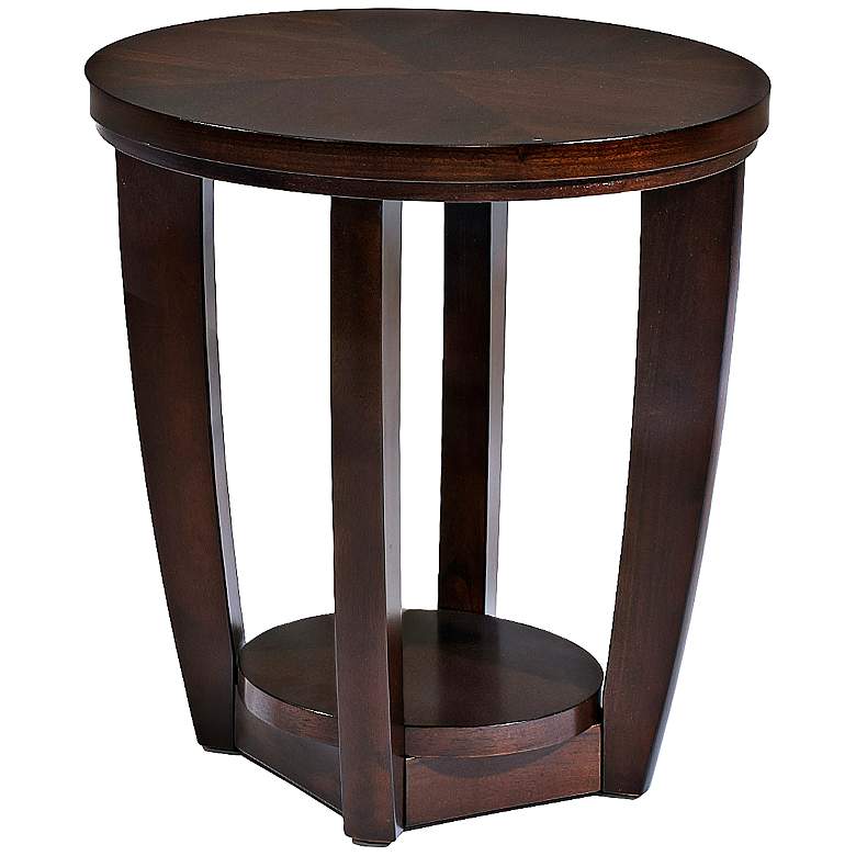 Image 1 Klaussner Hayden 24" Wide Walnut Round End Table