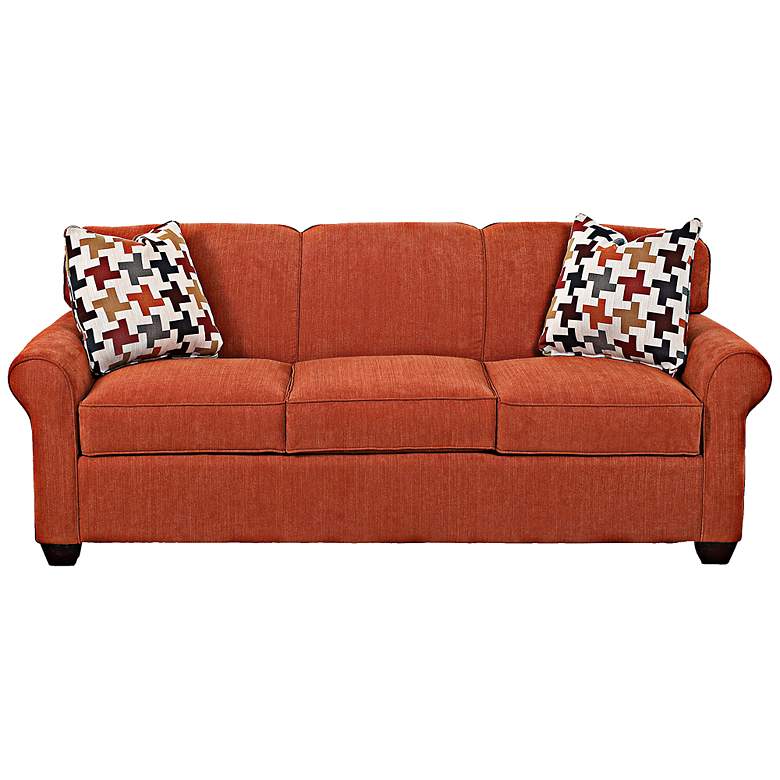 Image 1 Klaussner Mayhew Spice 81 inchW Upholstered Queen Sleeper Sofa