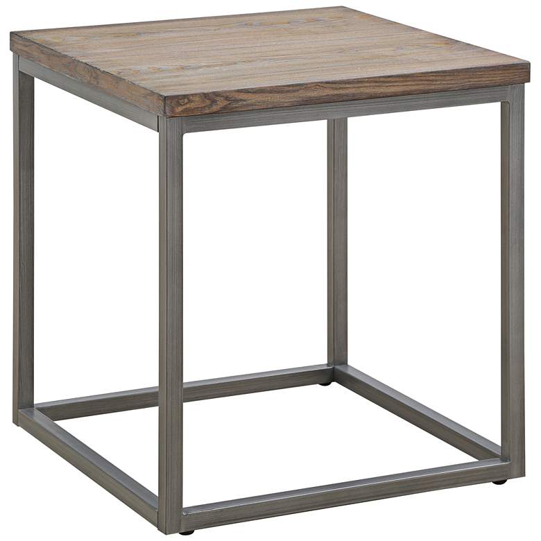 Image 1 Klaussner Southport 22 inch Square Driftwood Gray End Table