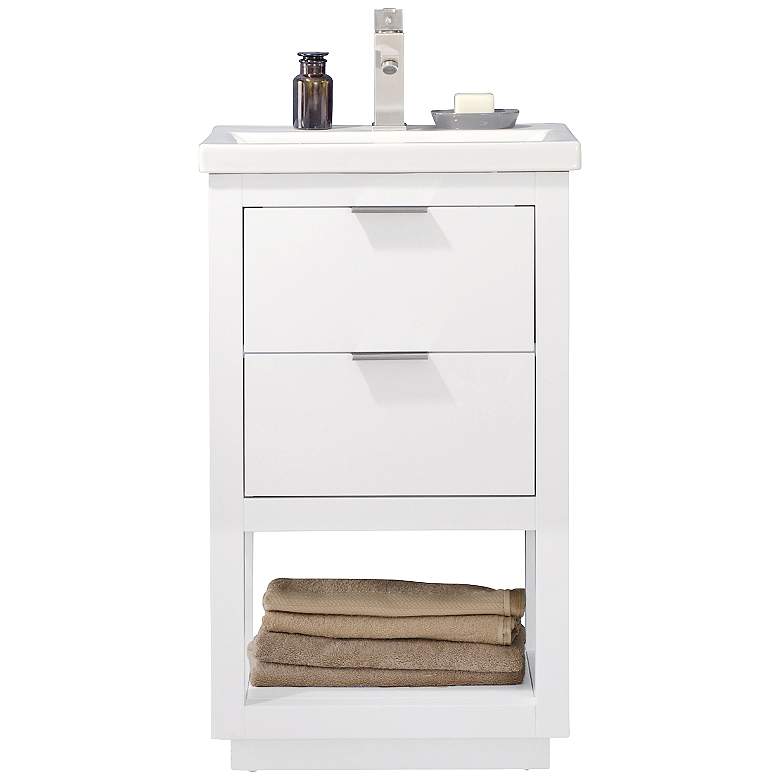 Image 1 Klein 20" Wide 2-Drawer Porcelain White Single Sink Vanity