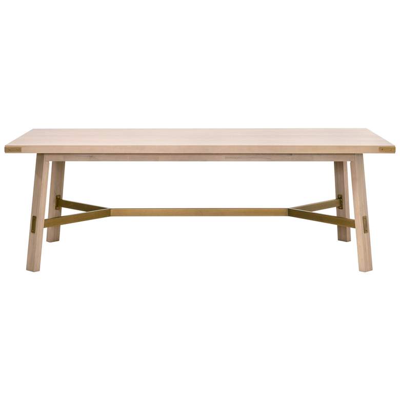 Image 1 Klein Dining Table, Light Honey Oak, Brushed Gold